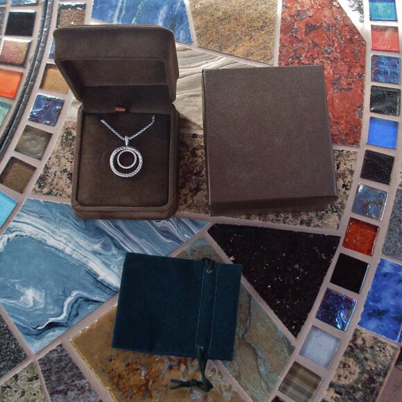 Retired David Yurman Round Mobile Diamond Pendant w/Chain - 925 Sterling - Picture 2 of 10